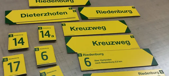 Schilder – Detailaufnahme einer Umsetzung